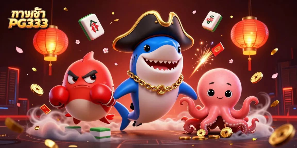 Experience the excitement of ทางเข้า PG333 with vibrant casino elements and characters inspired by the sea.
