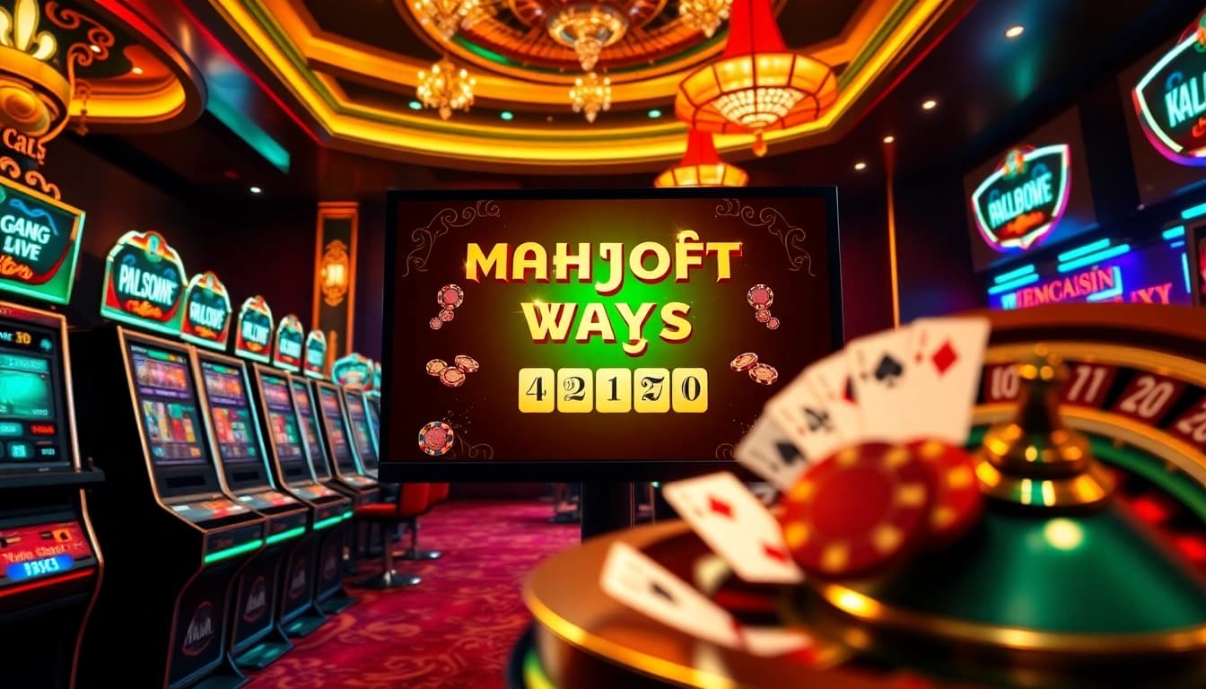 Engage with the demo gacor experience through an exciting online PG Soft Mahjong Ways casino scene featuring vibrant lights.