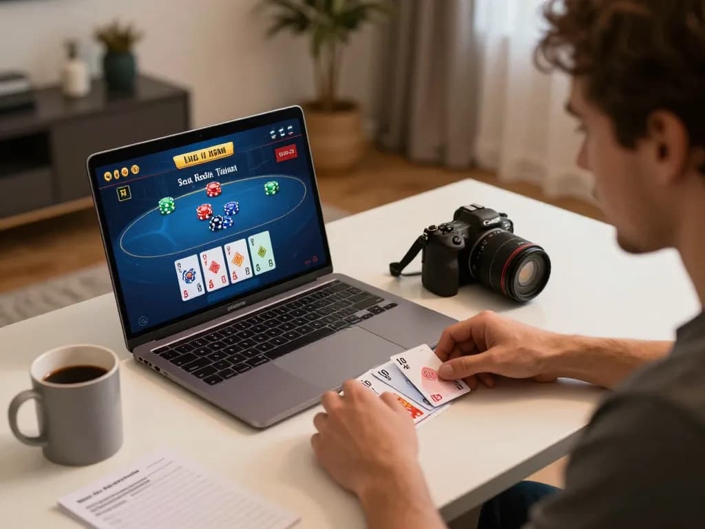 megaplus88 player analyzing poker hand for online casino gaming strategies