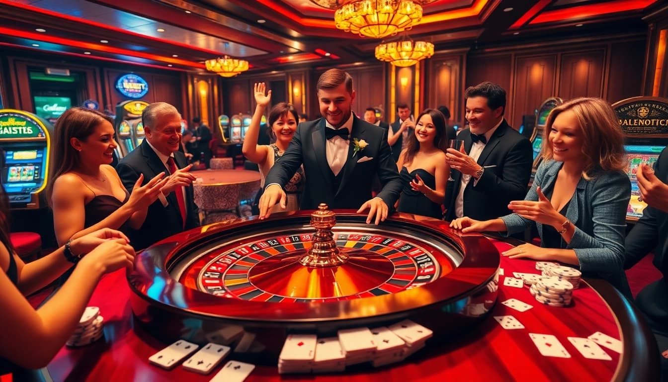 Experience the excitement of gambling at https://nhacaiuytinvn.us.com/ with vibrant casino atmosphere, roulette, and joyful players.
