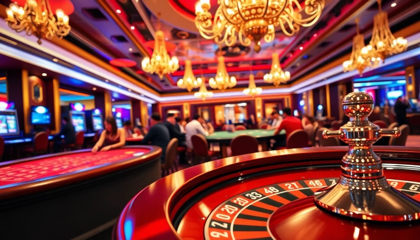 Experience the excitement of the Best Casino Online in Singapore with lively gaming tables and elegant decor.