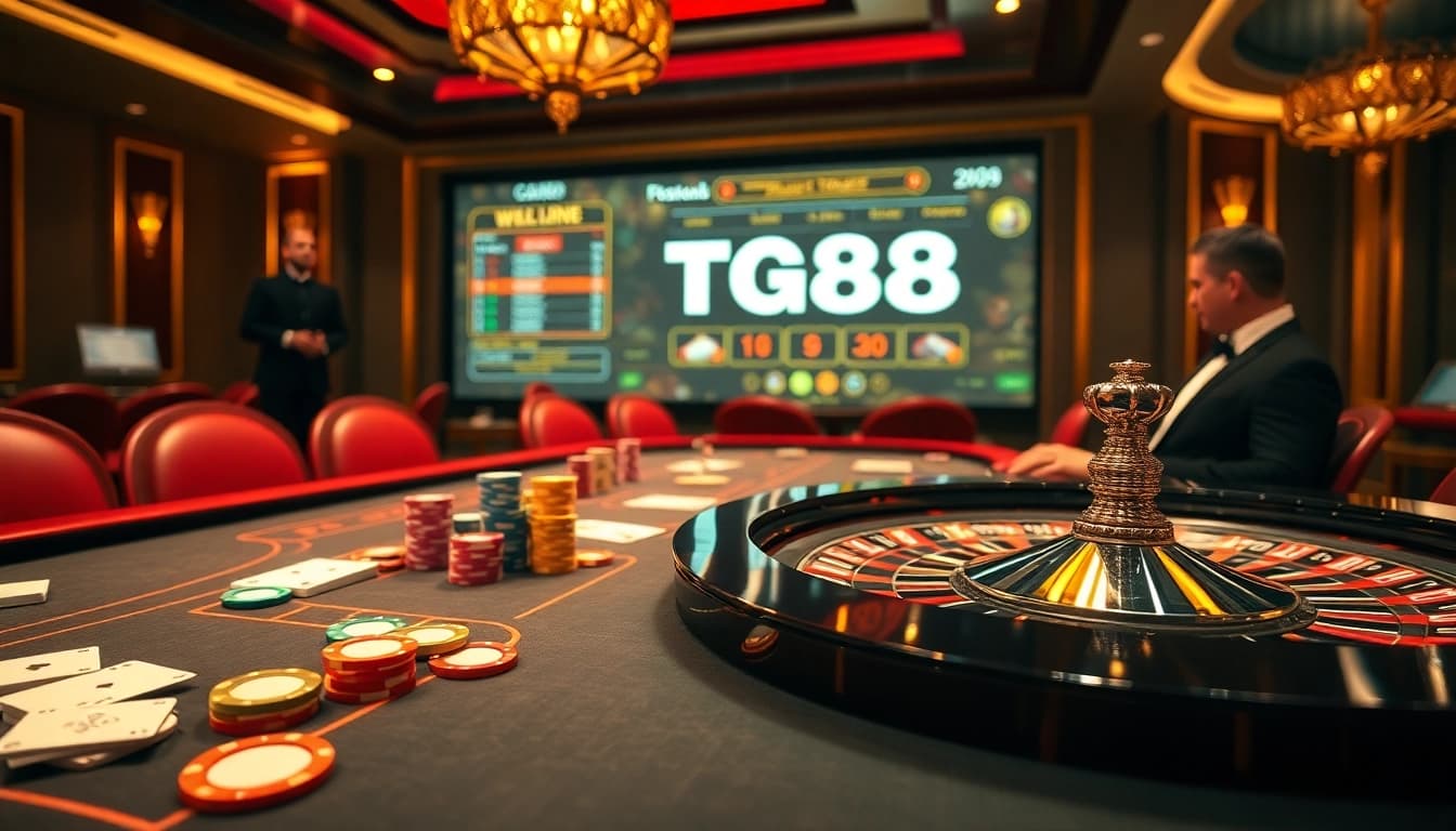 Experience thrilling wins at https://tg88pro.com/ with vibrant casino tables and elegant playing cards.