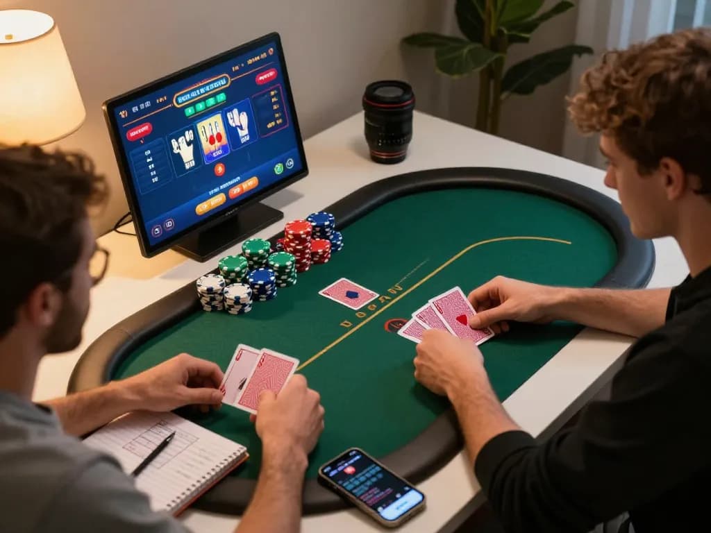 Engage in online gambling excitement at https://tairikvip.co with players immersed in poker strategy at home