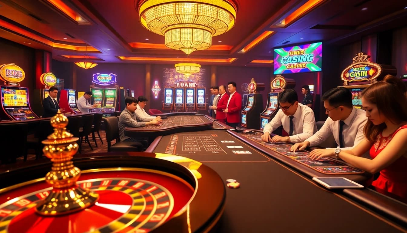K88win exciting online casino atmosphere with roulette, poker, and slot games.