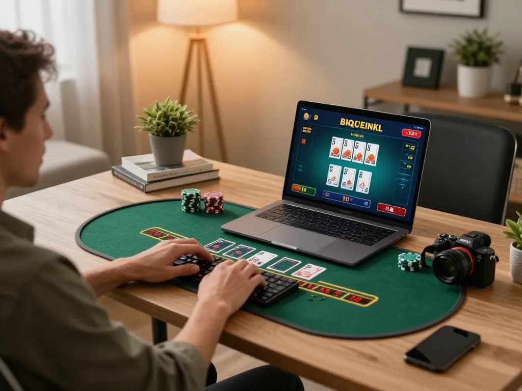 Engaging in a live dealer blackjack game on lemacau, showcasing a strategic online gaming environment.