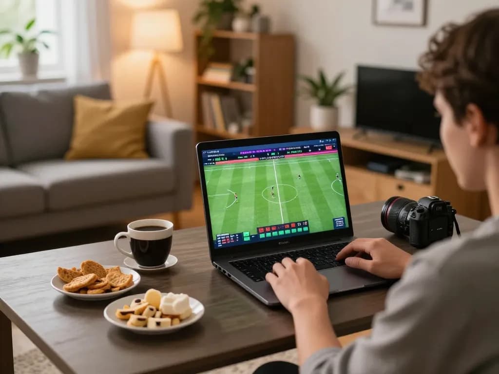 Tỷ lệ kèo nhà cái hôm nay displayed on a laptop during an engaging online sports betting session