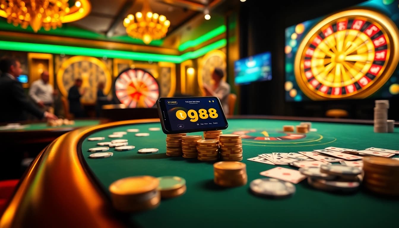 Experience exhilarating gameplay with the tg88 app at a luxury casino setting filled with excitement.