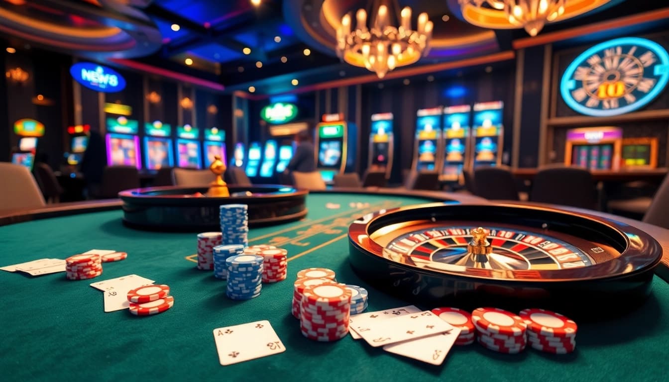 Experience the excitement of online gambling at https://fnew88.com/ with engaging casino tables and vibrant visuals.