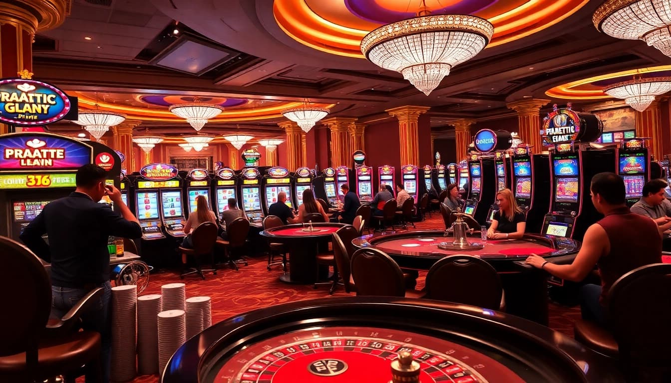 Experience the excitement of Pragmatic Play slots in a vibrant casino atmosphere with players winning big.