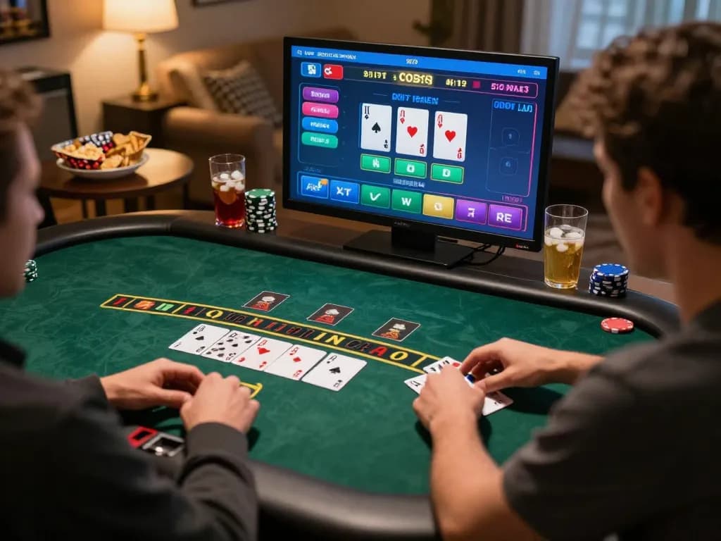 Engaging gameplay at Canada online casinos with player focused on digital blackjack.