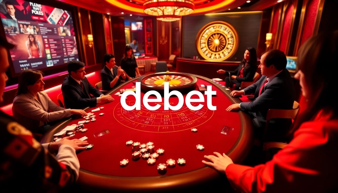 Players immersed in a thrilling debet game at a luxury casino table.
