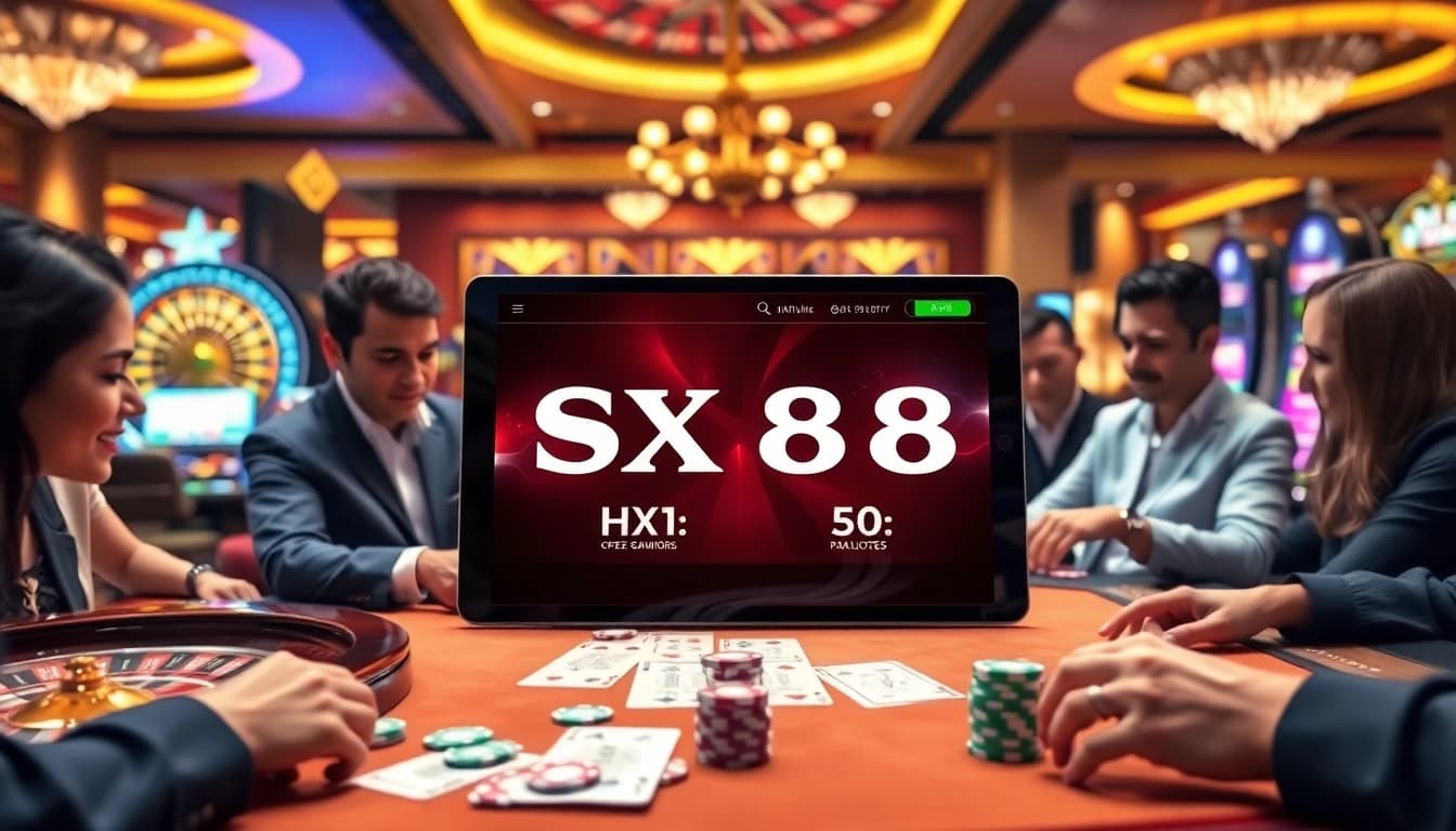 Experience thrilling gambling action at sx88.com with vibrant casino tables and dynamic slot machines.