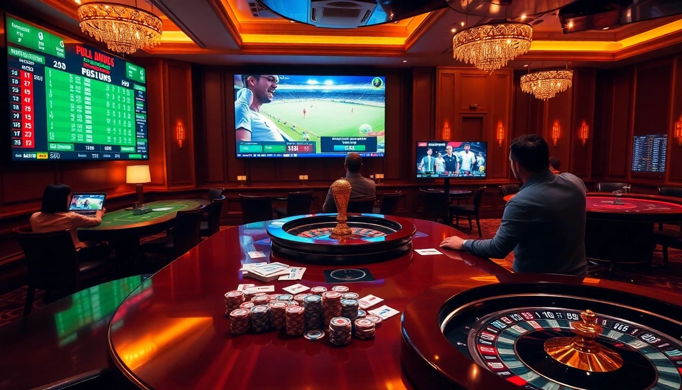 Exciting scene of Judi Bola Piala Dunia betting with vibrant odds and passionate players.