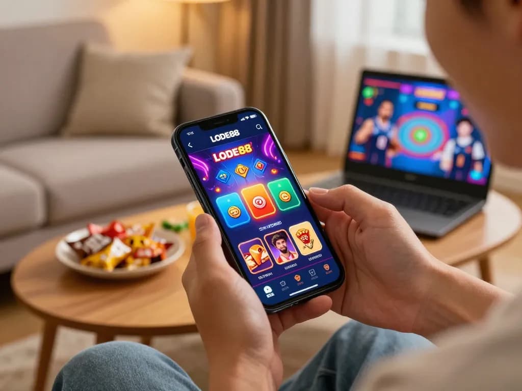 Engaging gameplay using smartphone to tải app lode88 for casino gaming enjoyment.