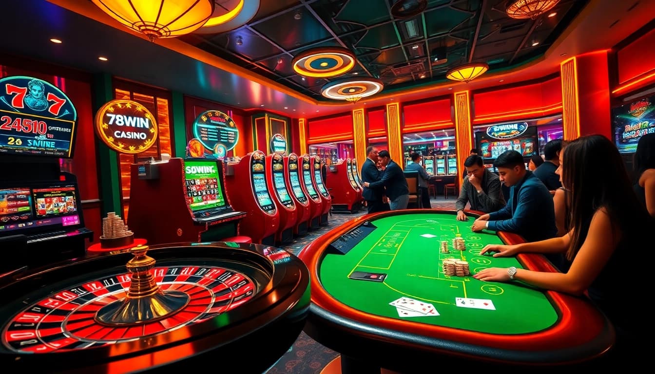 Experience the excitement of winning at 78WIN with vibrant casino games and engaging players.