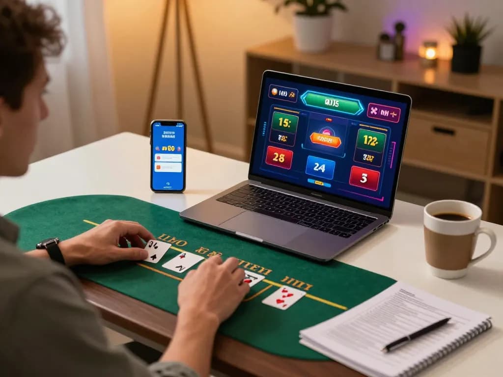 Engaging gameplay at CM88 online casino with laptop and betting options displayed.