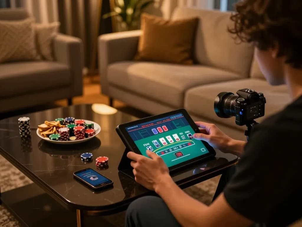 Playing blackjack online at home on a tablet as part of the rik vip gaming experience