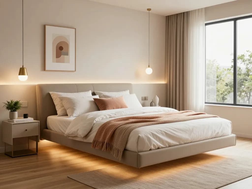 Discover stylish floating beds at https://www.josephineinteriordesign.com/floating-beds/ with cozy interiors and modern aesthetics.