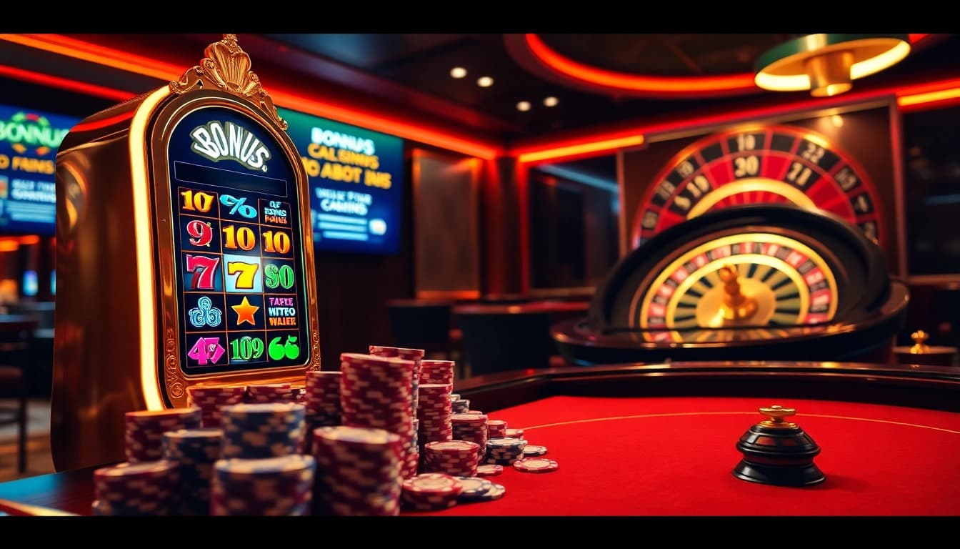 Engage in thrilling gameplay with slot bonus opportunities in an upscale online casino environment.