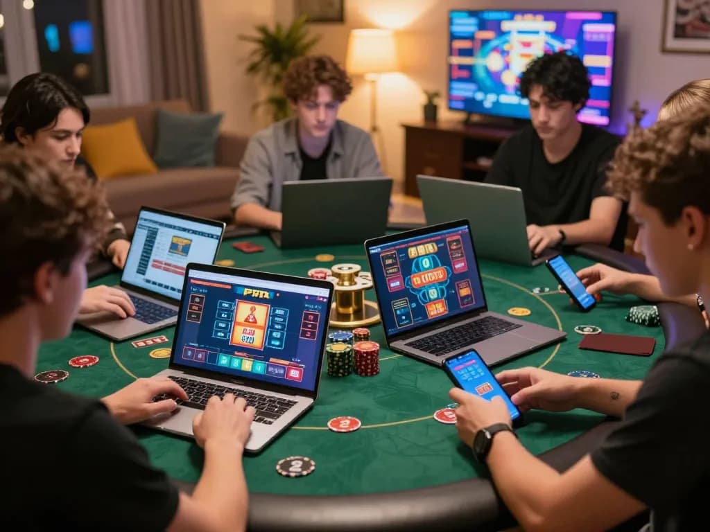 Players engaging in online games at king33, showcasing dynamic gambling action and cozy atmosphere