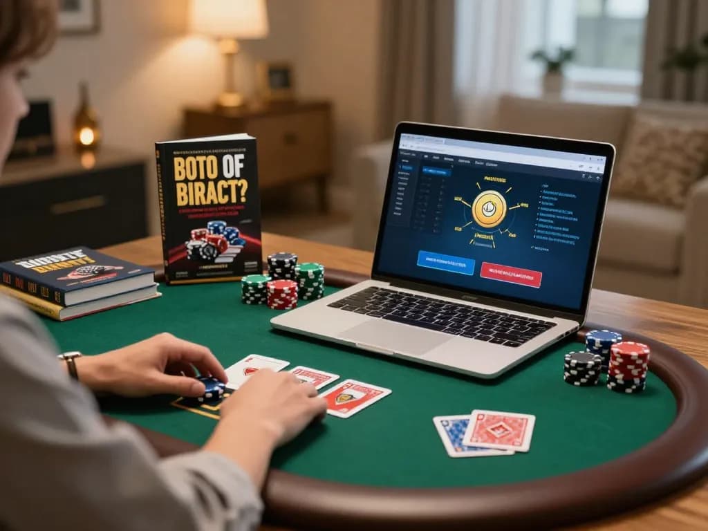 Engaging in an online poker game with fly88 on a stylish home setup, showcasing strategy and relaxation.