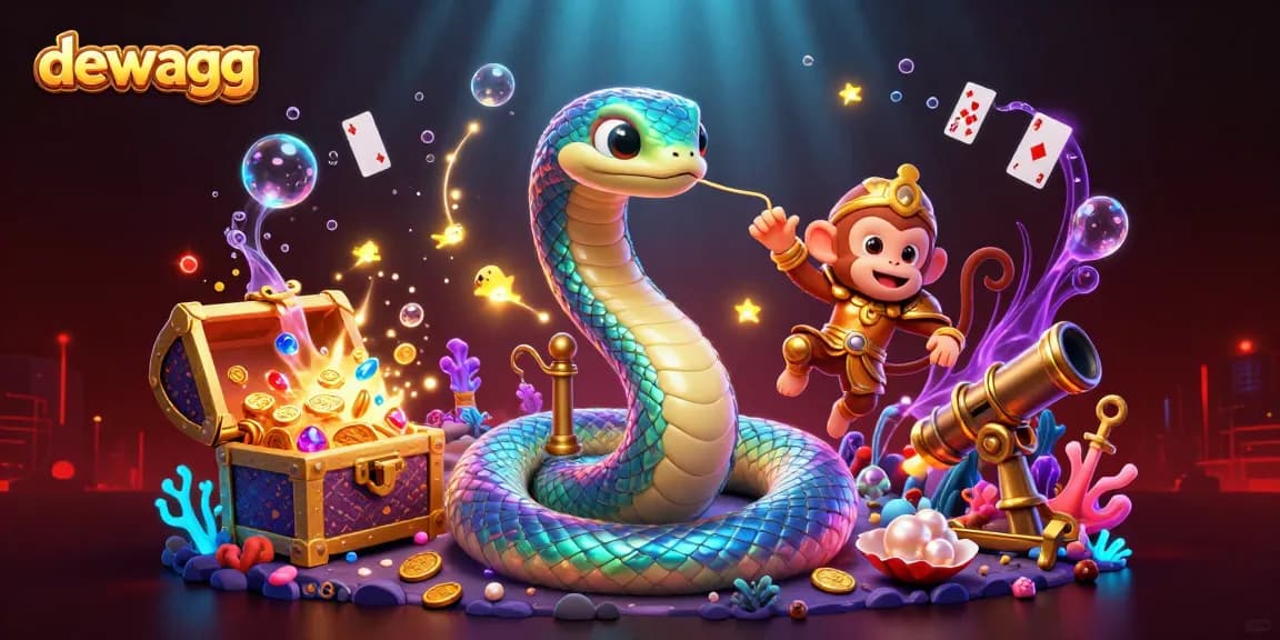 Delve into dewagg gaming adventures with colorful characters and explosive treasures in a vibrant casino scene.