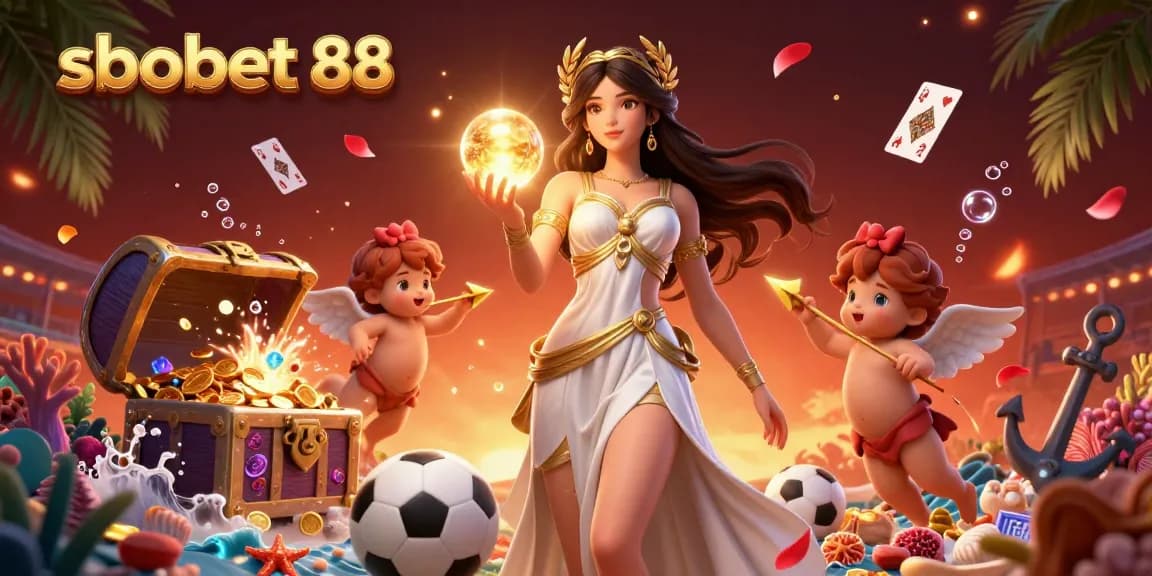 Engage in thrilling sports betting with sbobet 88, featuring vibrant 3D illustration of betting elements.