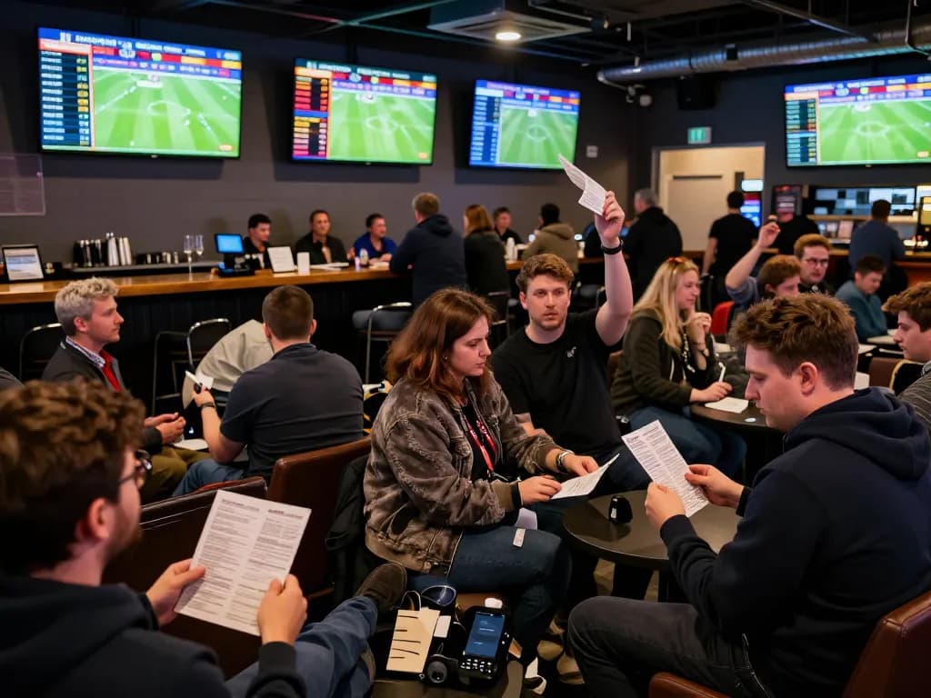 Soi Kèo sports fans engaging in live betting during a major football match.
