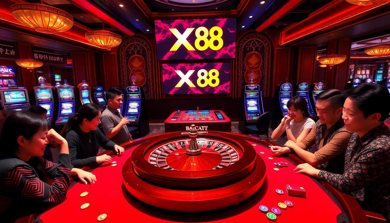 Players celebrating their wins at XX 88 casino with roulette and excitement.
