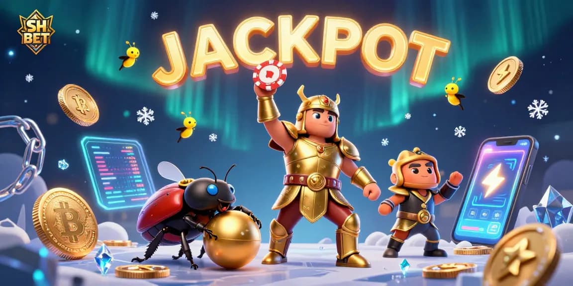 Engage with SH BET while winning big, as the jubilant hercules beetle celebrates in a vibrant casino scene.