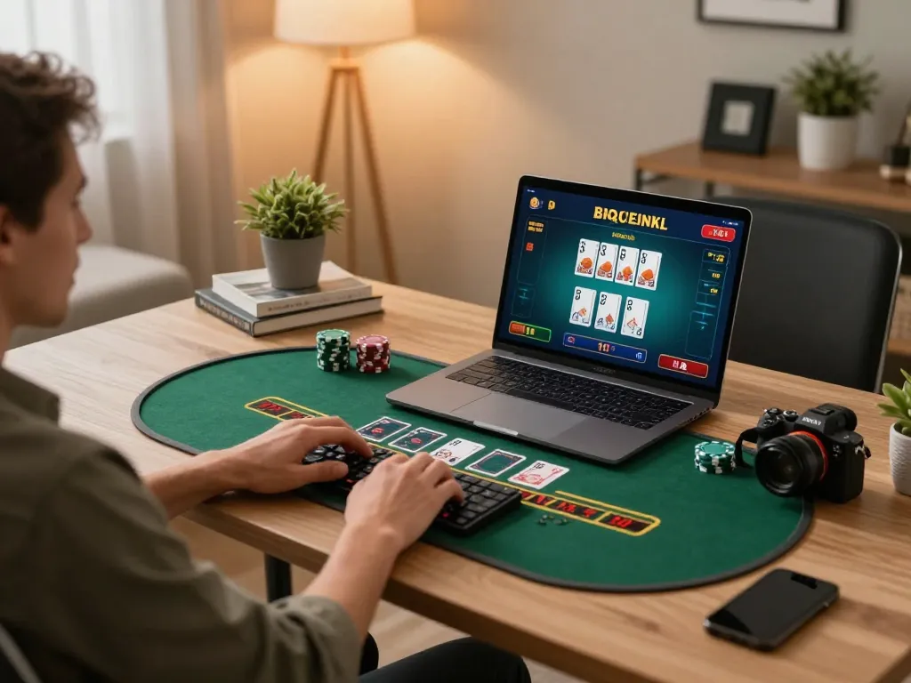 Engaging in a live dealer blackjack game on lemacau, showcasing a strategic online gaming environment.