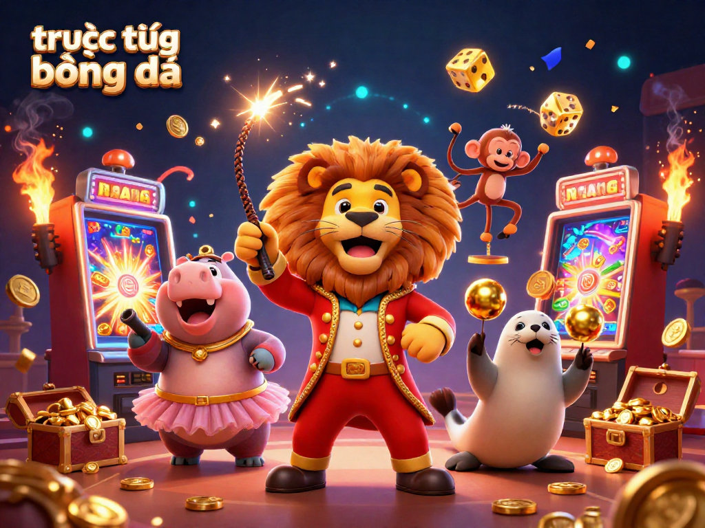 Experience live streaming of trực tiếp bóng đá with vibrant casino elements in a dynamic 3D scene.