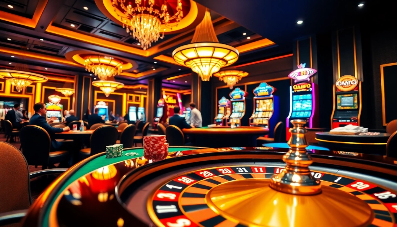 Experience the excitement of QH88 casino with players enjoying poker and roulette.