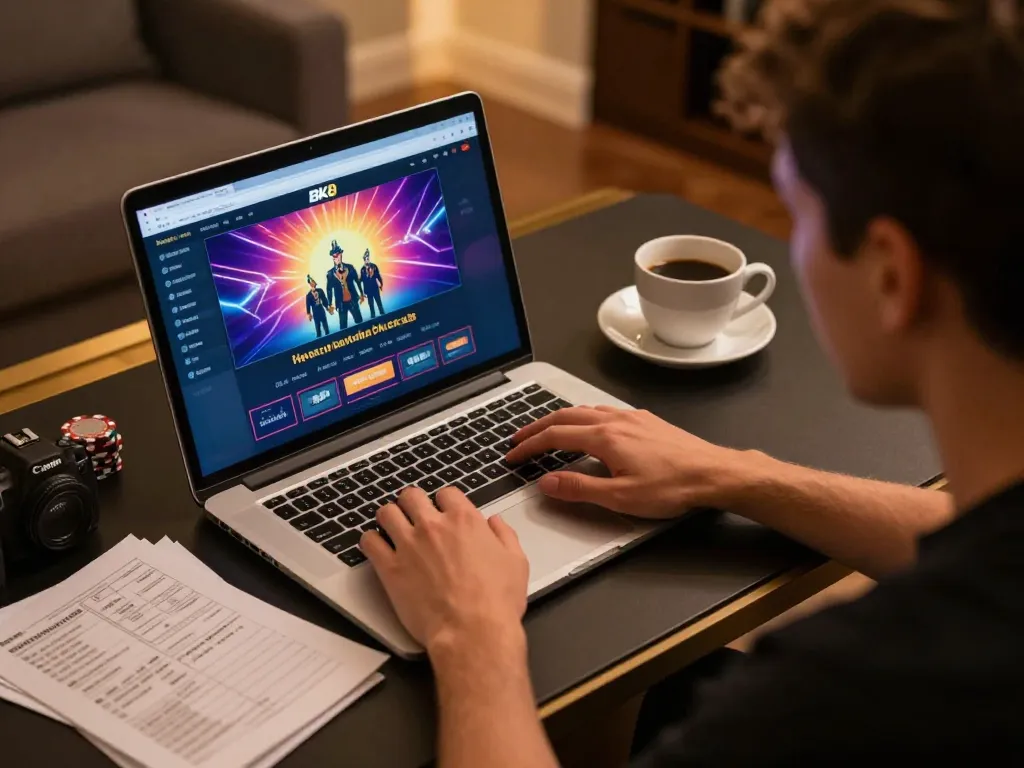 Engaging in competitive online gaming at BK8, showcasing immersive casino interface.