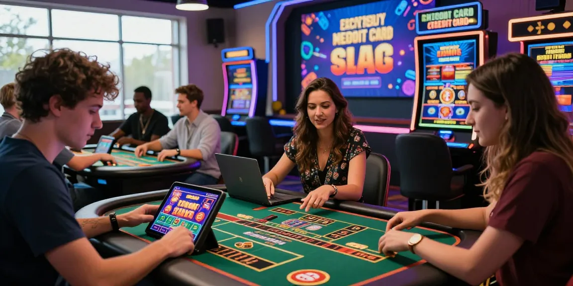 Players enjoying various games at jumpspace.org.uk credit card casinos, showcasing excitement and engagement.