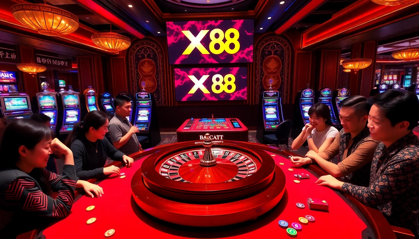 Players celebrating their wins at XX 88 casino with roulette and excitement.