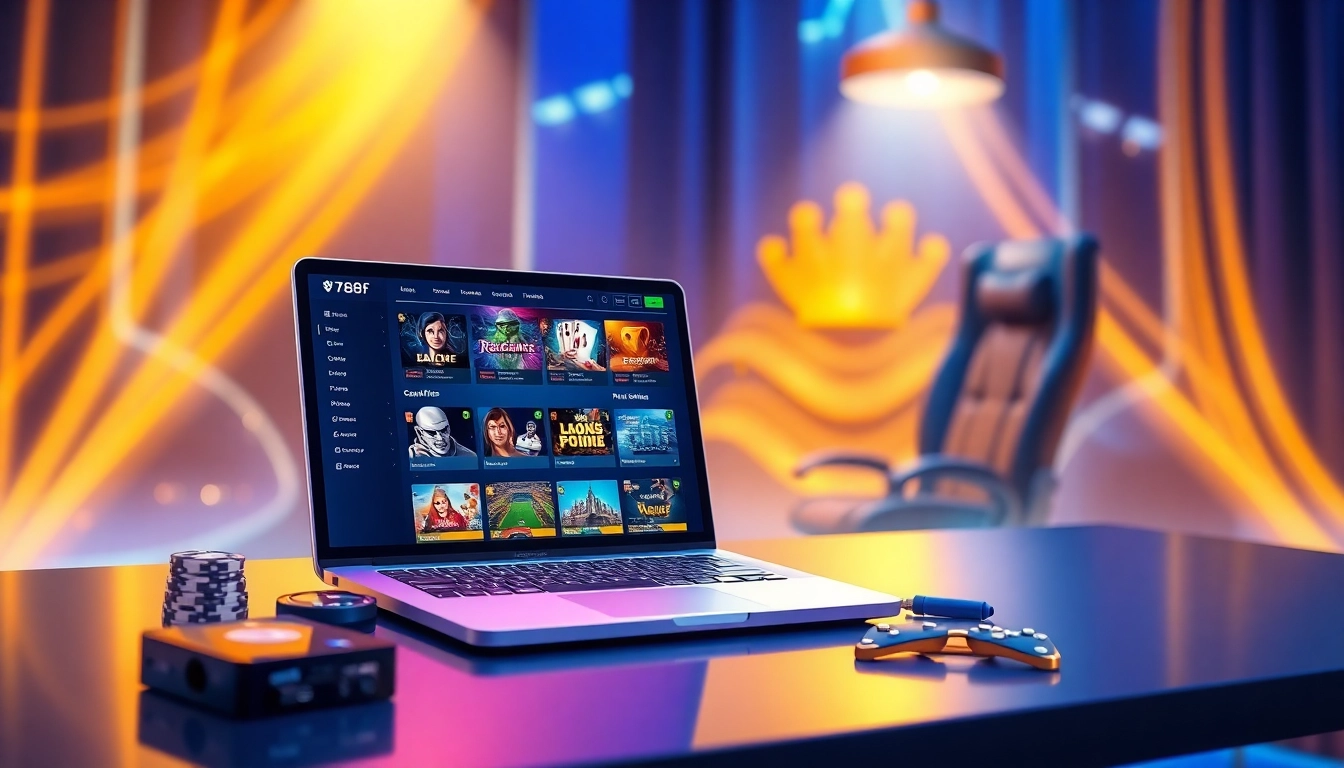 Online gambling interface showcasing 789f's live poker and sports betting features in a modern setting.