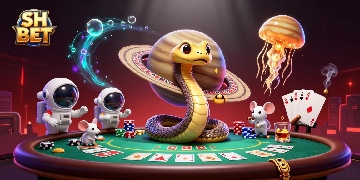 Engage in thrilling bets at SH BET while interacting with 3D cartoon characters and dynamic casino elements.