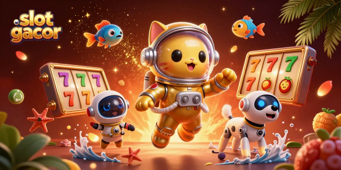 Menangi jackpot di slot gacor dengan ilustrasi 3D penuh warna yang menunjukkan karakter menarik di dunia kasino.