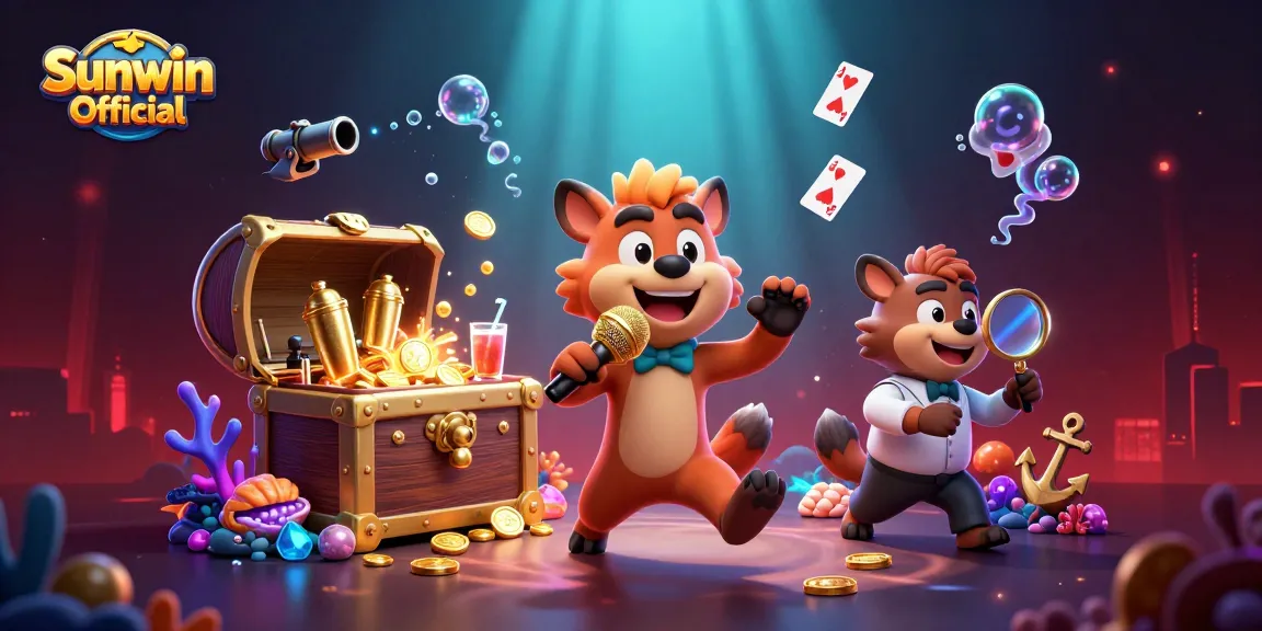 Join the laughter and thrills at Sunwin Official casino with hyena characters in a vibrant comedy scene.