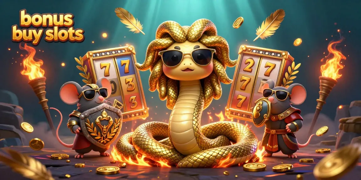 Enjoy exciting gameplay with bonus buy slots in a vibrant 3D casino setting.